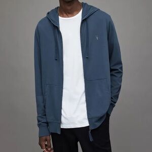 ALL SAINTS brace zip up ramskull hoodie
